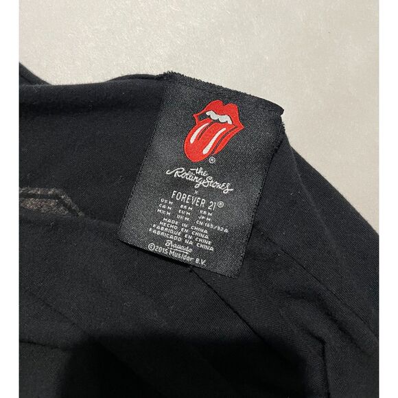 The rolling stones band graphic maxi dress forever 21 sheer chiffon women M - Picture 5 of 6